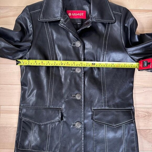 Vintage Nuage Black Leather Jacket – Contrast Stitching – Size S - Picture 5 of 8